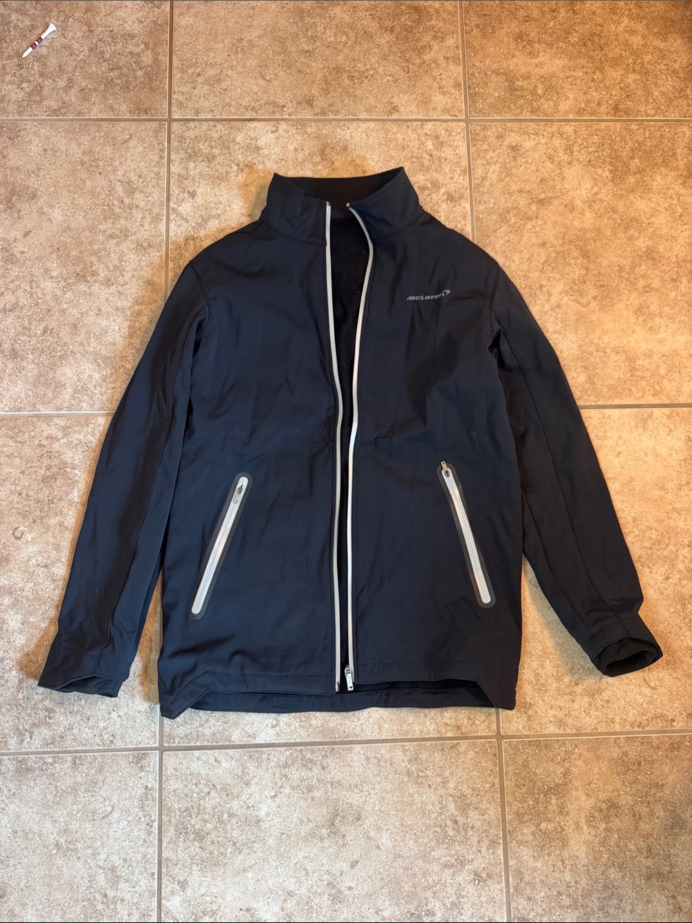 Men’s Black Rain Jacket with Reflective Zippers